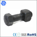 Hex Head Half Thread Bolt Black Zinc Plated Square Nut and Bolt